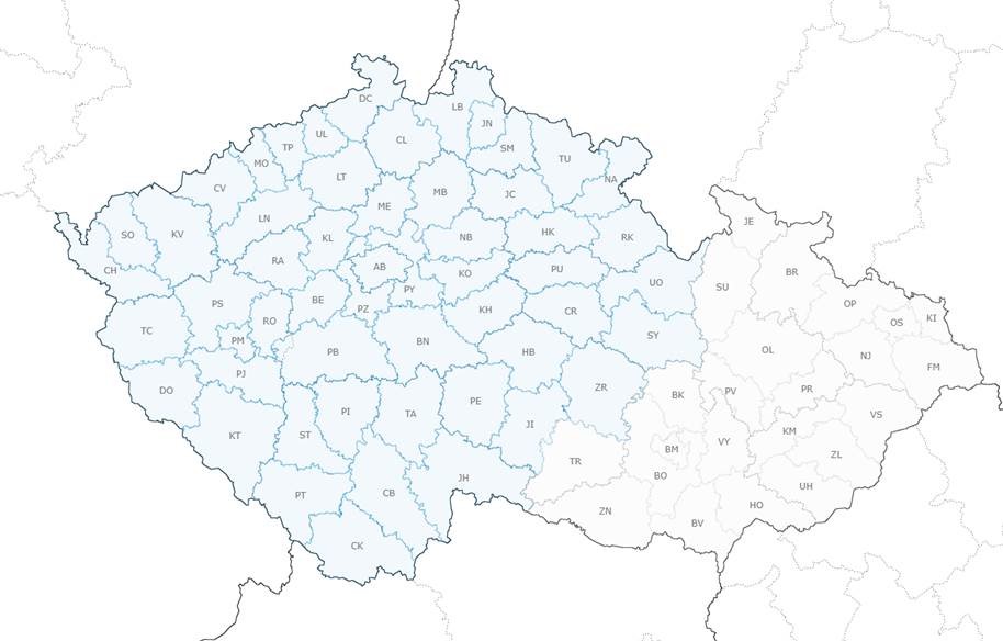 )Pásmo katarální horečky ovcí aktuálně zahrnuje výměru převyšující 53 tisíc km² (Zdroj SVS ČR)