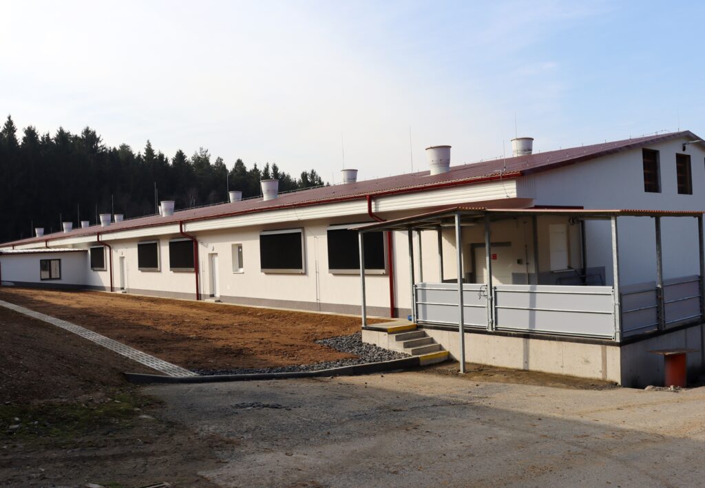 Každá ze zrekonstruovaných výkrmových hal na farmě v Petrovicích má ustájovací kapacitu pro 1340 prasat